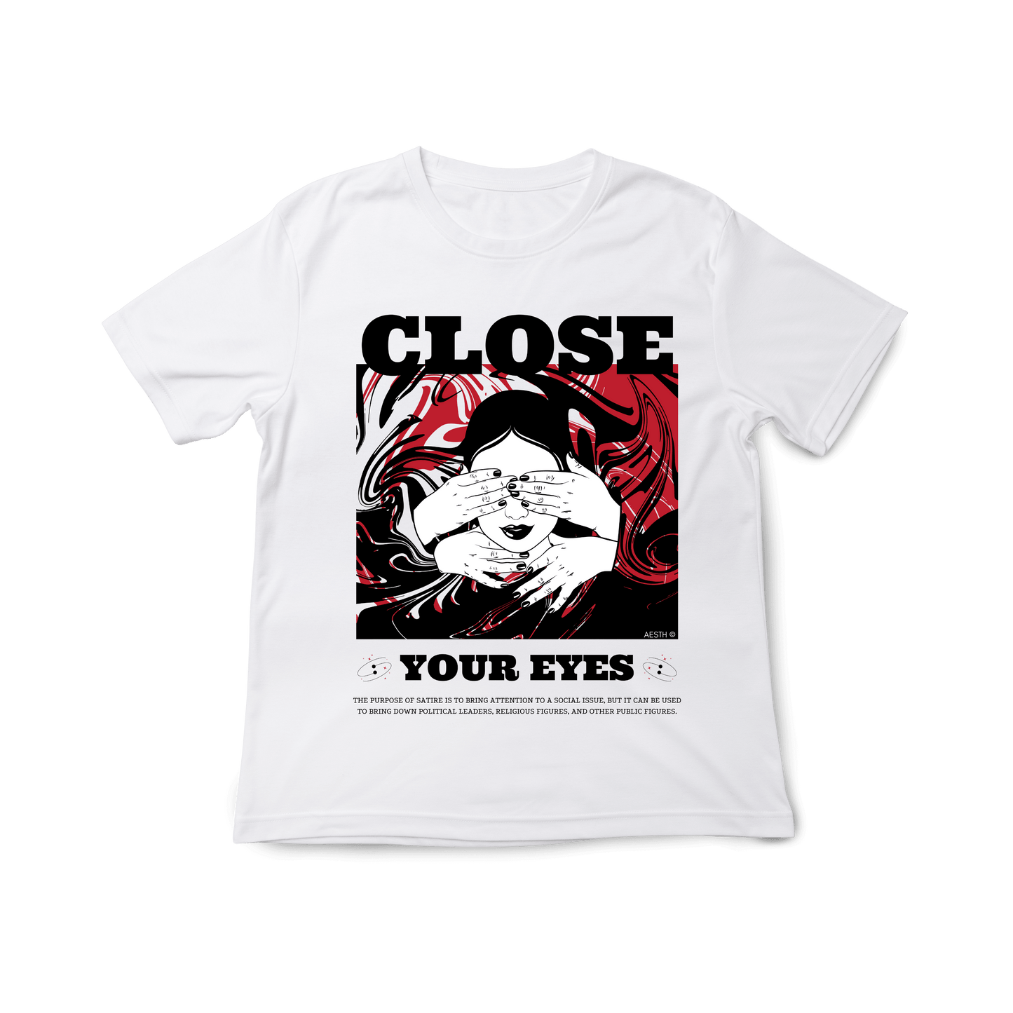 Satire Closed Eyes Tee - aesthclothing
